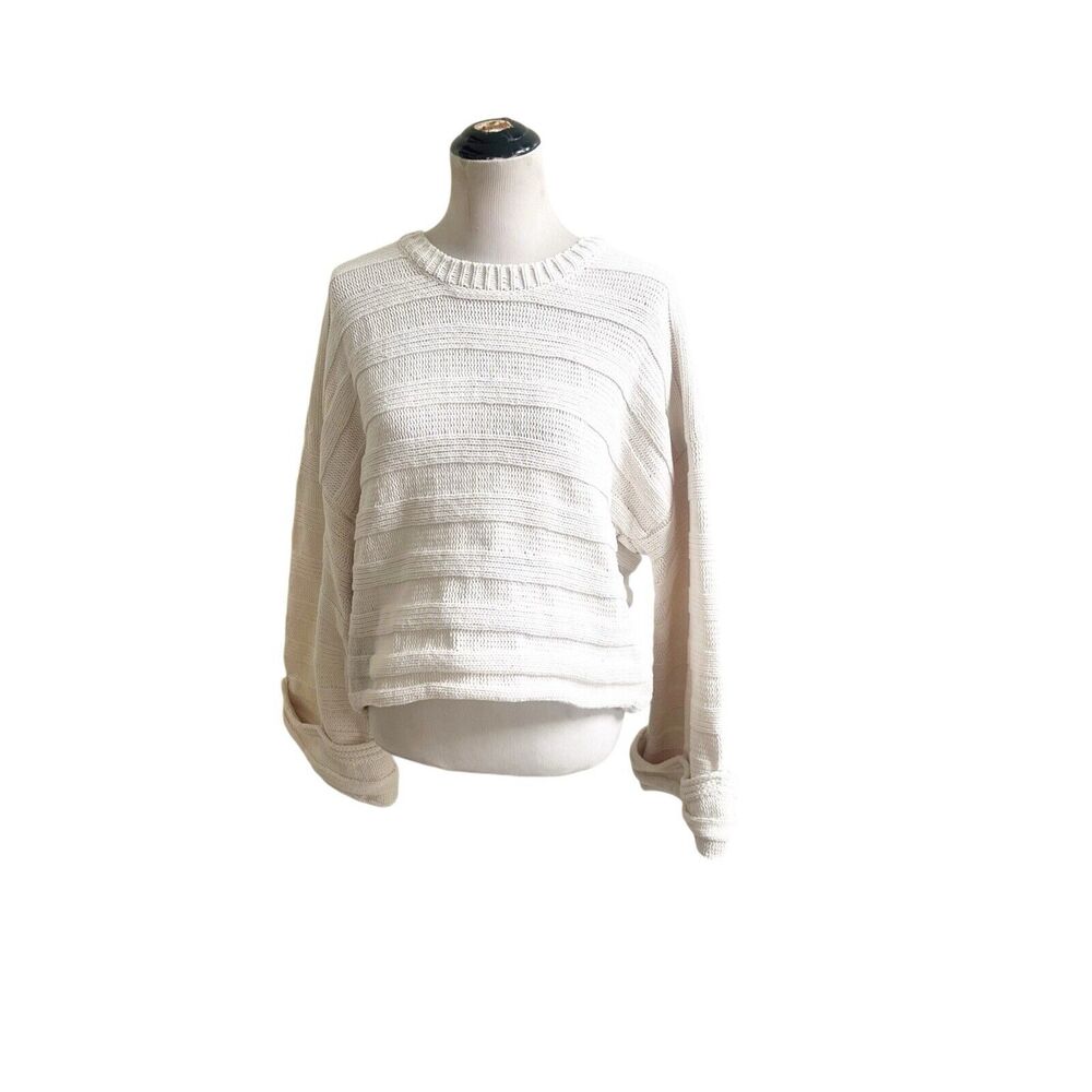 Show Me Your Mumu Cream Ribbed Cropped Sweater